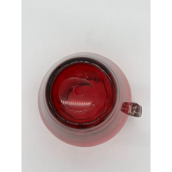 Vintage Red Hand Blown/Art Glass 7" Round Pitcher 36 oz - Picture 5 of 6